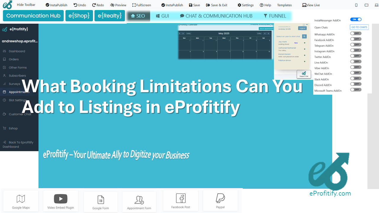 What Booking Limitations Can You Add to Listings in eProfitify
